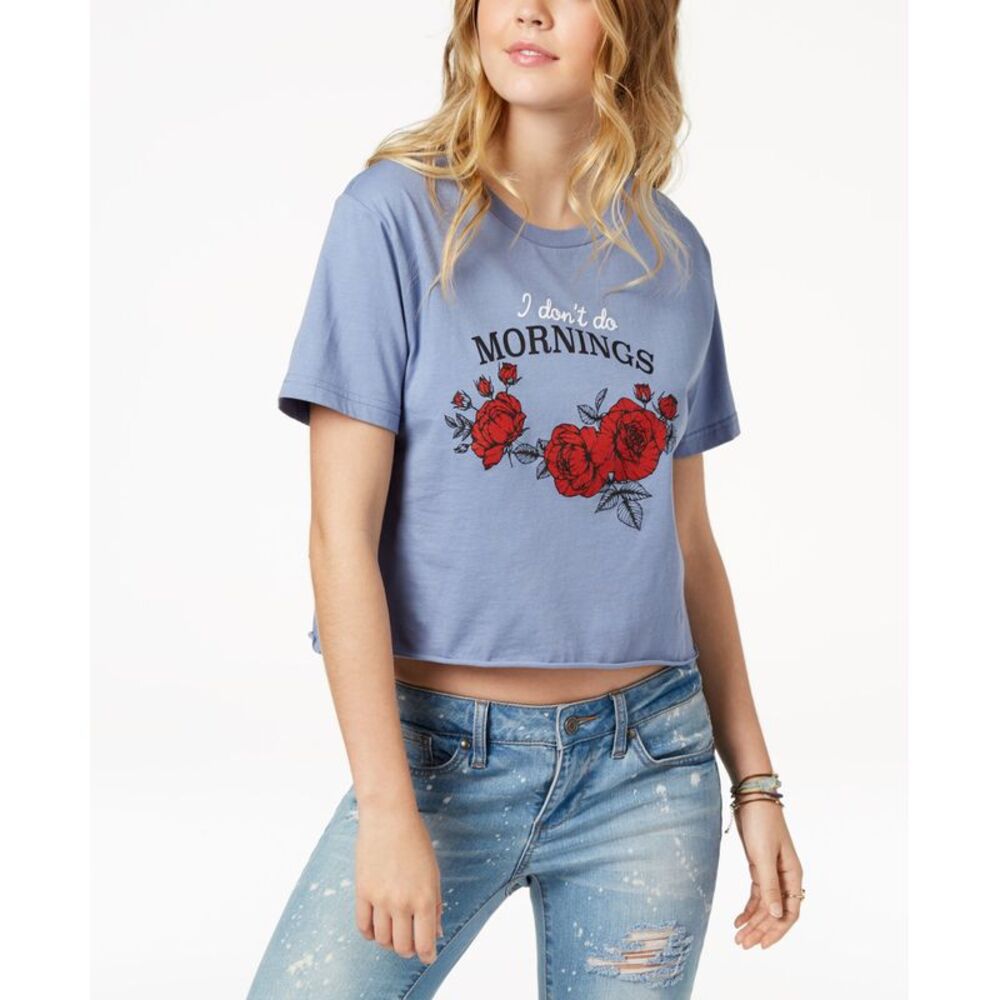 Pretty Rebellious Juniors Graphic Print Cropped T-Shirt